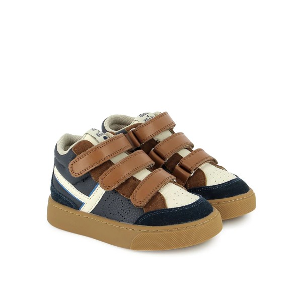 TARTINE ET CHOCOLAT - Baskets Hi Easy- Navy White Camel