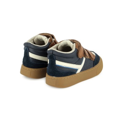 TARTINE ET CHOCOLAT - Baskets Hi Easy- Navy White Camel
