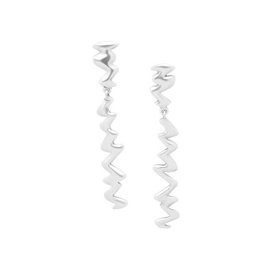 Boucles d'oreilles Longues Argentées. Boucles d'oreilles Longues Argentées.