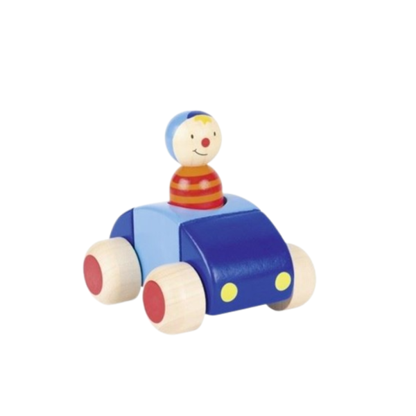GOKI - Voiture en bois chauffeur et klaxon - Bleu