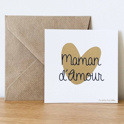 LES PETITES HIRONDELLES - Carte & enveloppe "Maman d'amour"