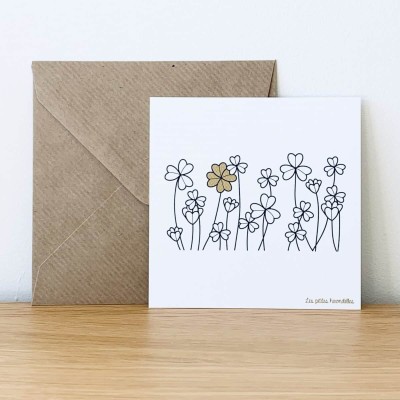 LES PETITES HIRONDELLES - Carte & enveloppe Trèfles
