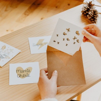 LES PETITES HIRONDELLES - Carte & enveloppe Papillons