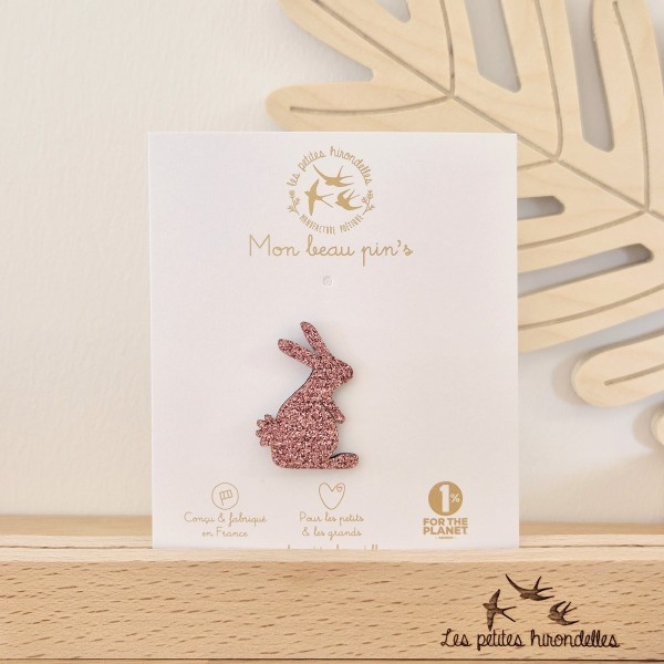 LES PETITES HIRONDELLES - Pin's lapin - Rose