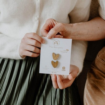 LES PETITES HIRONDELLES - Pin's cœur à partager - Doré LES PETITES HIRONDELLES - Pin's cœur à partager - Doré