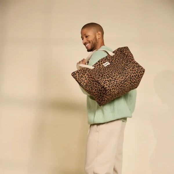 HINDBAG - Sac cabas Claude - Léopard Cannelle