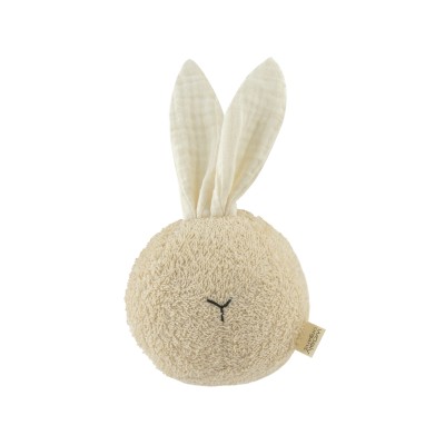 WOOLY ORGANIC - Balle souple à oreilles lapin - Biscuit