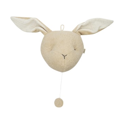 WOOLY ORAGNIC - Boîte à musique lapin - Biscuit