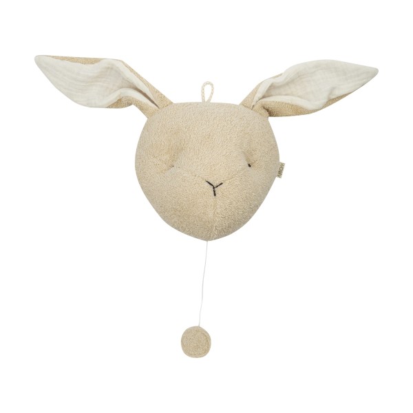 WOOLY ORAGNIC - Boîte à musique lapin - Biscuit