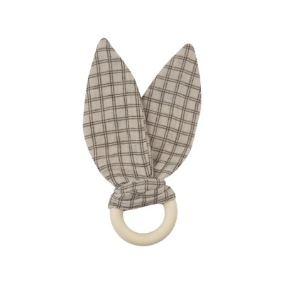 WOOLY ORGANIC - Oreilles en mousseline - Gray carreaux WOOLY ORGANIC - Oreilles en mousseline - Gray carreaux