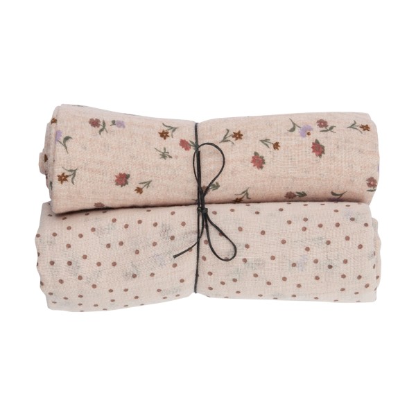 WOOLY ORGANIC - Lot 2 langes en mousseline - Pink