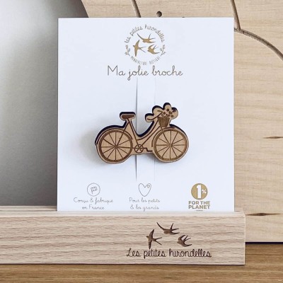 LES PETITES HIRONDELLES - Broche vélo bucolique - Bois