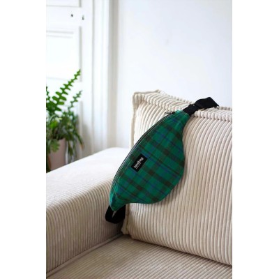 HINDBAG - Sac banane Olivia - Tartan Vert HINDBAG - Sac banane Olivia - Tartan Vert