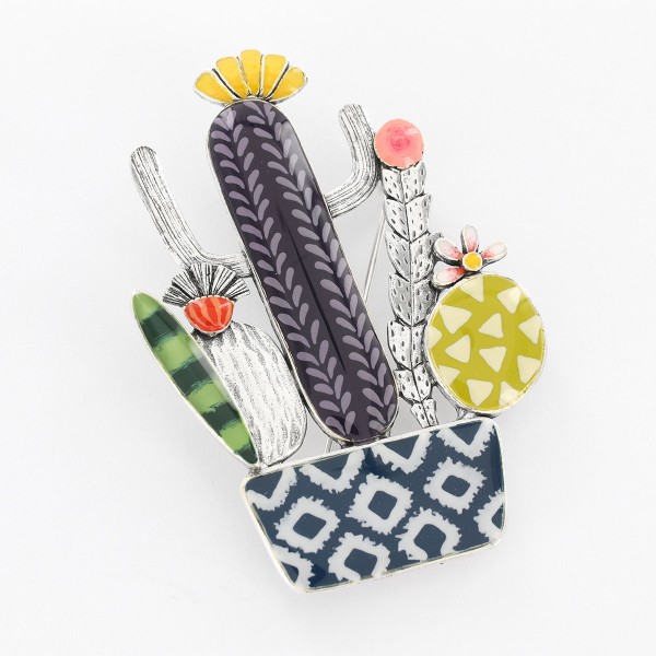 TARATATA bijoux Broche Cactus.