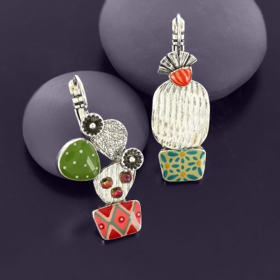 TARATATA bijoux Dormeuses Cactus.