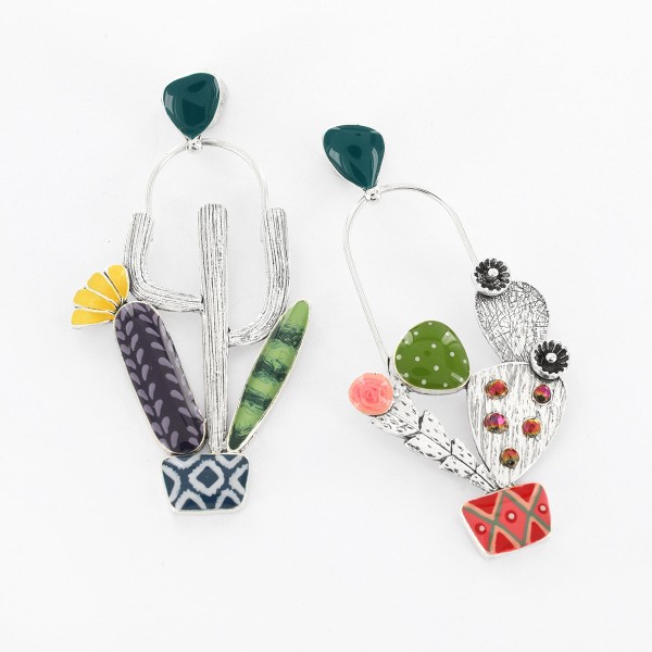 TARATATA bijoux Boucles d'oreilles Cactus.