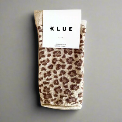 KLUE - Chaussettes à paillettes - Léopard Beige KLUE - Chaussettes à paillettes - Léopard Beige