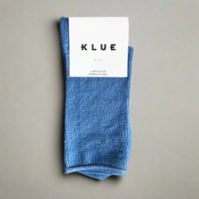 KLUE - Chaussettes à paillettes - Bleu minéral