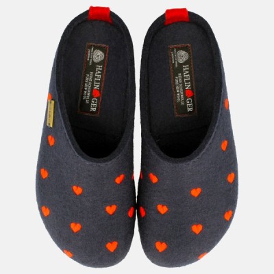 HAFLINGER - Chaussons Grizzli Cuorini - Marine