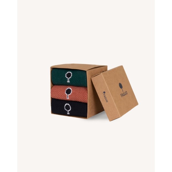 FAGUO - Coffret Chaussettes - Vert, Navy & Orange