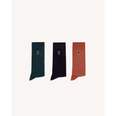 FAGUO - Coffret Chaussettes - Vert, Navy & Orange FAGUO - Coffret Chaussettes - Vert, Navy & Orange