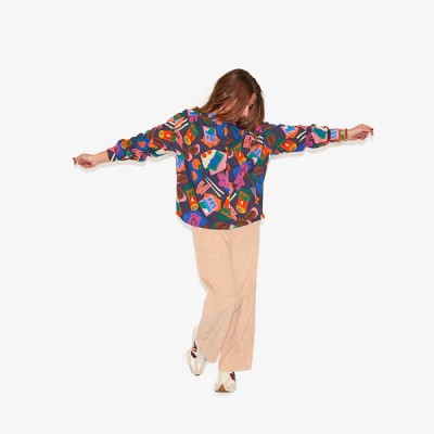 WORLD OF POP - Blouse Food Lovers - Navy WORLD OF POP - Blouse Food Lovers - Navy