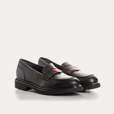 REQINS - Mocassins Jack Cuir - Noir Cœur Rouge REQINS - Mocassins Jack Cuir - Noir Cœur Rouge