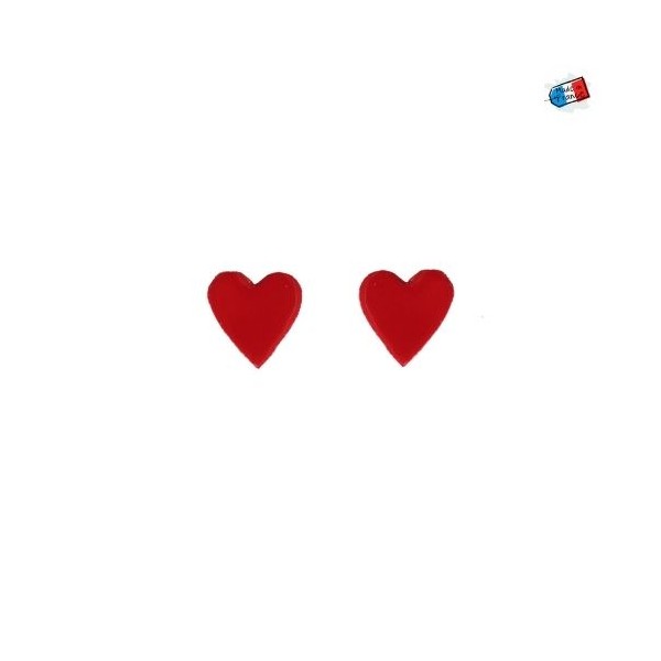 JEANNE ET JO – Boucles d’oreilles Cœur Rouge