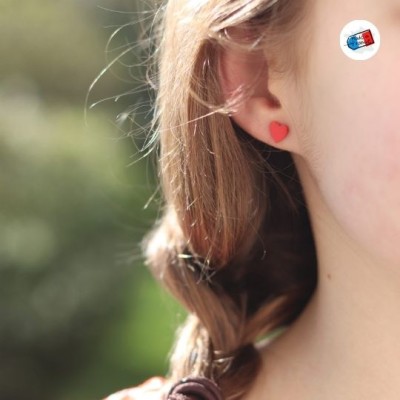 JEANNE ET JO – Boucles d’oreilles Cœur Rouge JEANNE ET JO – Boucles d’oreilles Cœur Rouge
