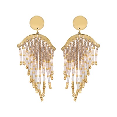 BELLE MAIS PAS QUE Boucles d’oreilles White Jasmin.