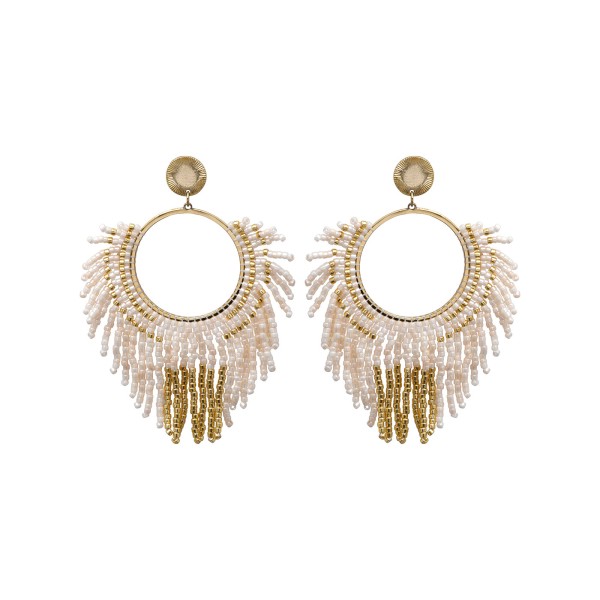 BELLE MAIS PAS QUE Boucles d’oreilles White Jasmin.