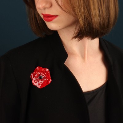 TARATATA bijoux Broche Taraboum Joli Coquelicot.