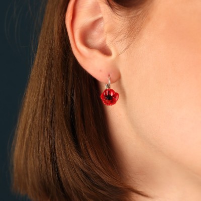 TARATATA bijoux Dormeuses Taraboum Joli Coquelicot.