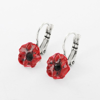 TARATATA bijoux Dormeuses Taraboum Joli Coquelicot.
