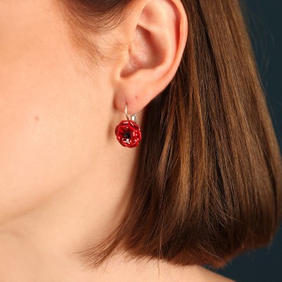 TARATATA bijoux Dormeuses Taraboum Joli Coquelicot.