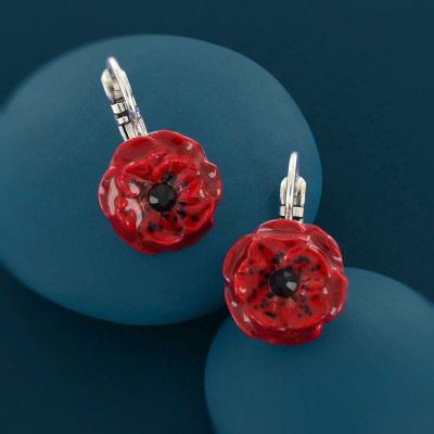TARATATA bijoux Dormeuses Taraboum Joli Coquelicot.