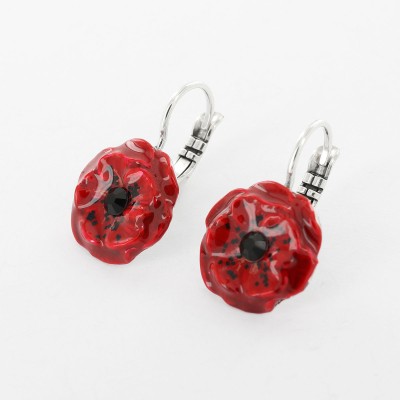 TARATATA bijoux Dormeuses Taraboum Joli Coquelicot.