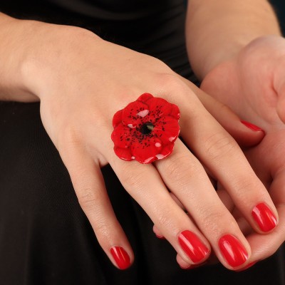 TARATATA bijoux Bague Taraboum Joli Coquelicot.