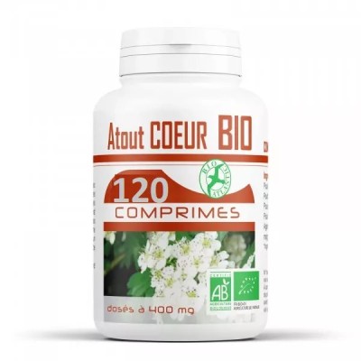 Atout Coeur BIO Olivier, Aubepine, ail et Aubier Tilleul 120 comprimes Atout Coeur BIO Olivier, Aubepine, ail et Aubier Tilleul 120 comprimes