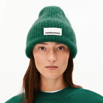 ARMEDANGELS - Bonnet Snowaa en laine - Emerald Green
