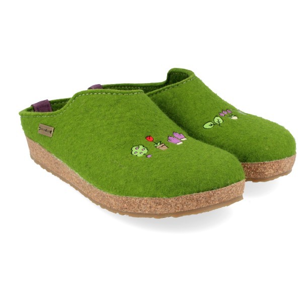 HAFLINGER - Chaussons Grizzly "Jardin" - Vert pomme