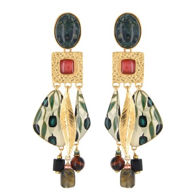 TARATATA bijoux Boucles d'oreilles Clips Olive.