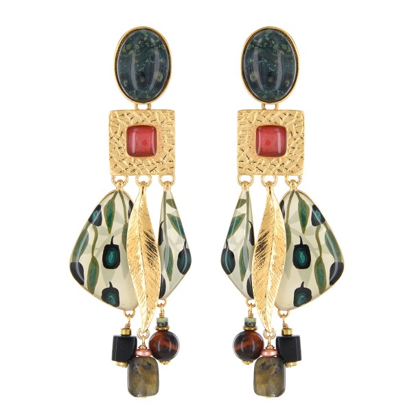 TARATATA bijoux Boucles d'oreilles Clips Olive.