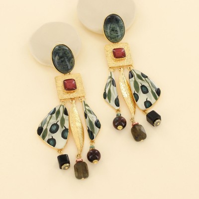 TARATATA bijoux Boucles d'oreilles Clips Olive.