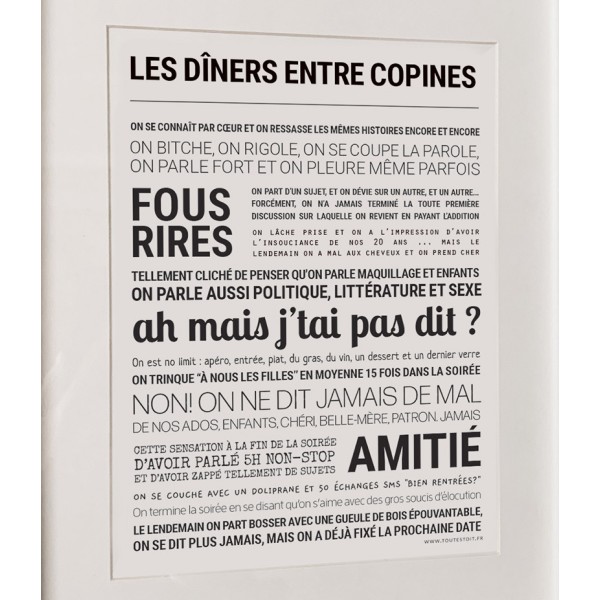 TOUT EST DIT Les Dîners entre Copines.