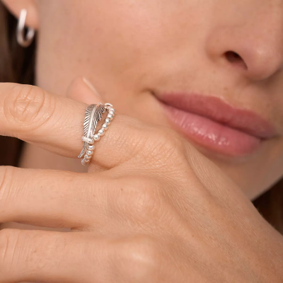 DORIANE Bijoux Bague Plume.