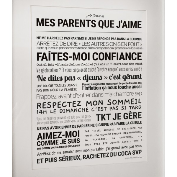 TOUT EST DIT Parents que j’aime.