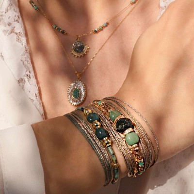 LOETMA Bracelet Elsa Agate mousse.