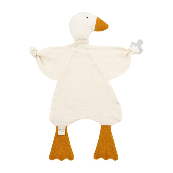 WOOLY ORGANIC - Doudou Oie en mousseline - Écru