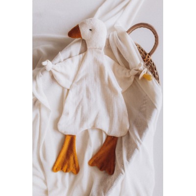 WOOLY ORGANIC - Doudou Oie en mousseline - Écru